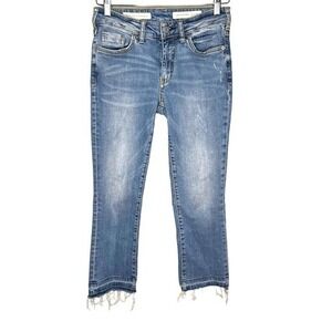 Anthropologie high rise flare Frayed Hem Jeans Pilcro and the Letterpress sz 26